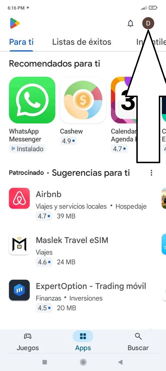 Paso 2: Toca tu foto de perfil