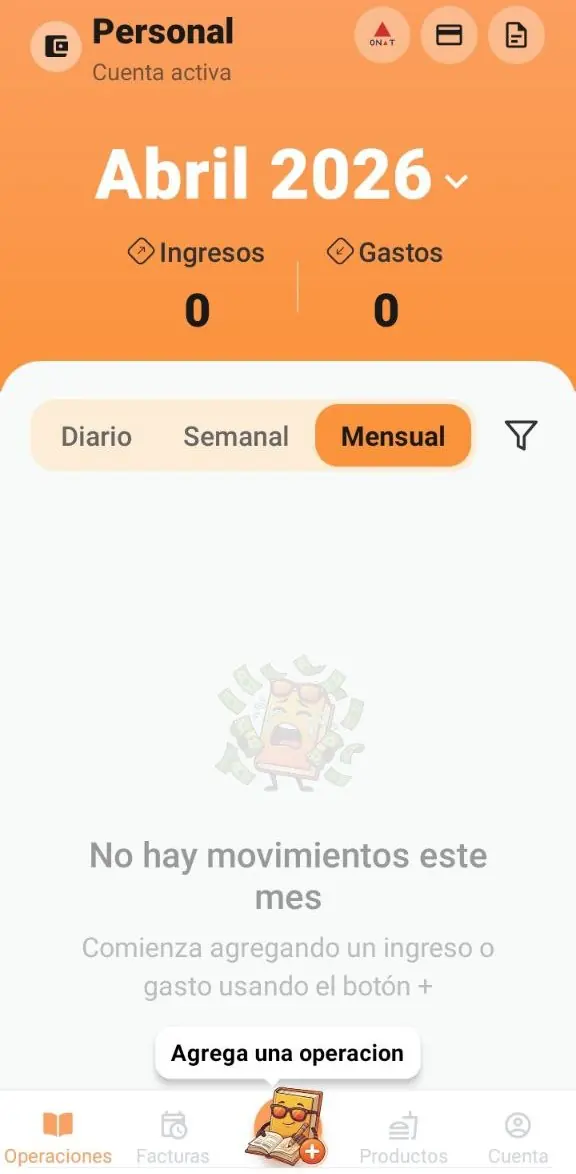Sección Facturas en la barra de navegación