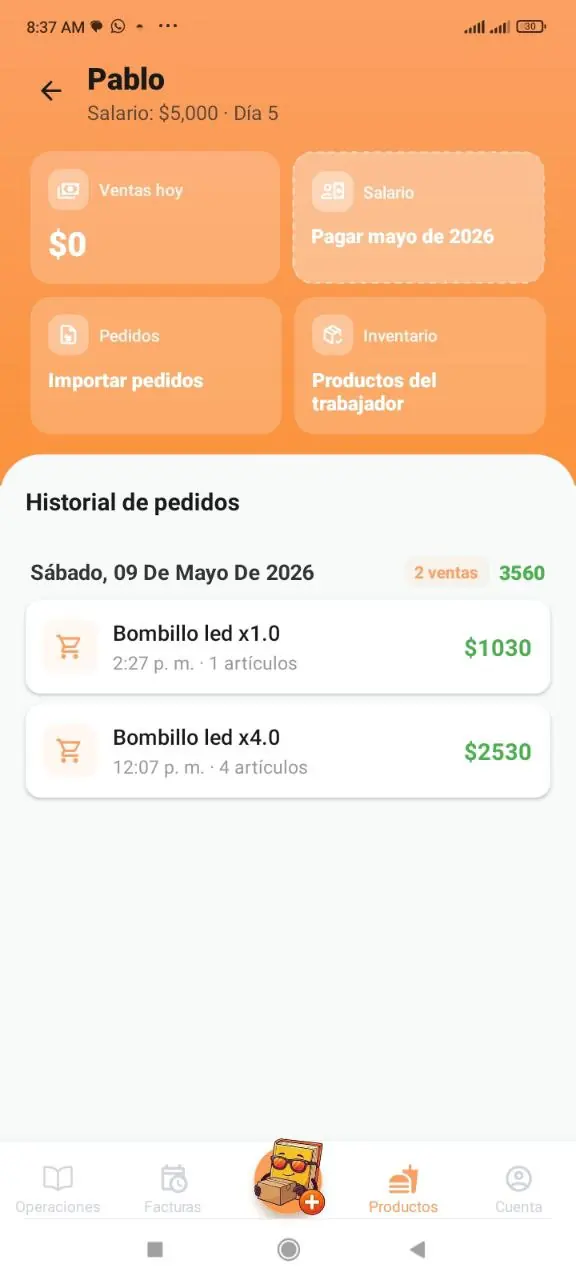 Importar pedidos del vendedor