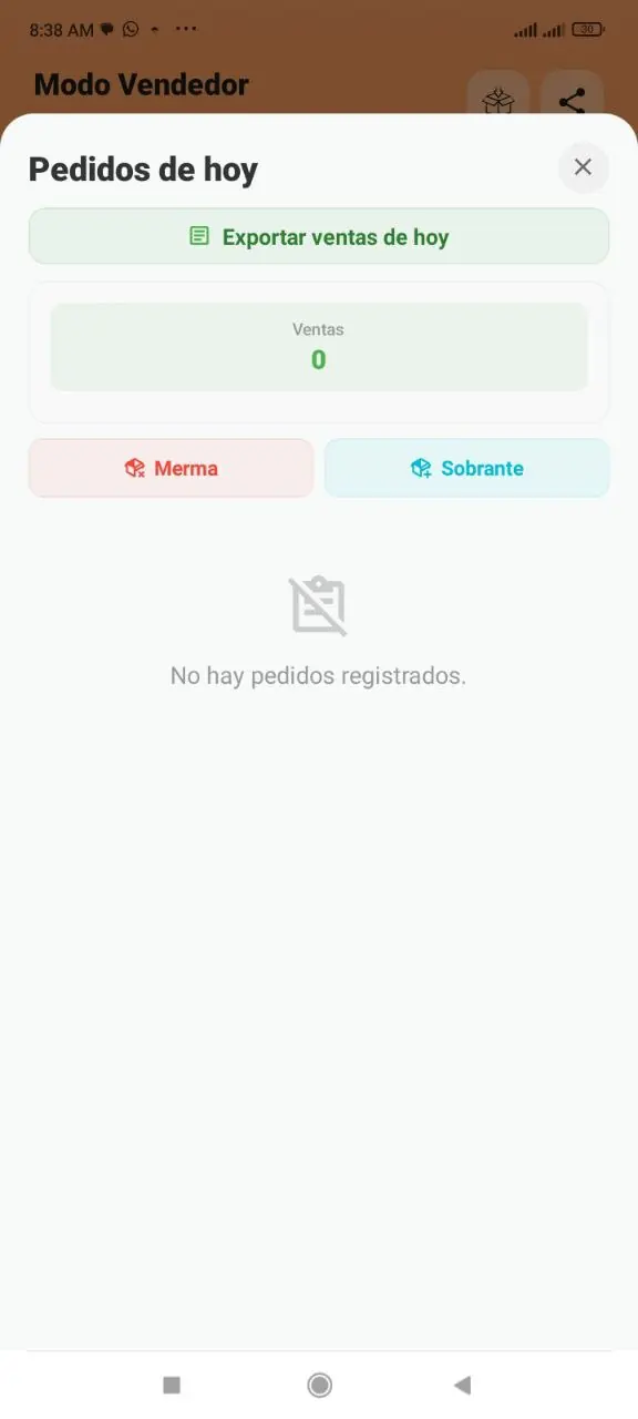 Exportar ventas de hoy